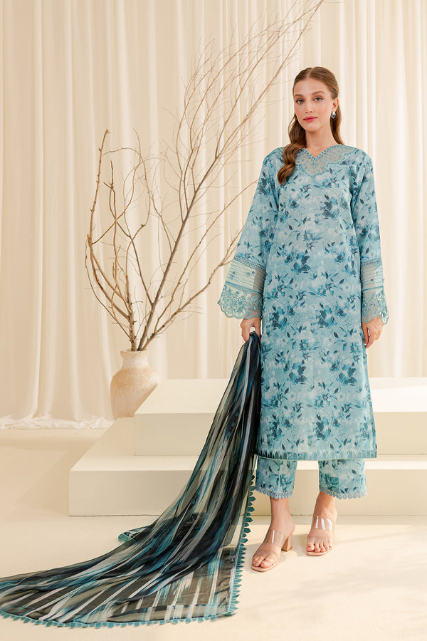 Farasha | Printed Essentials | AQUA BERYL by Designer Farasha - House of Maryam - Pakistani Designer Ethnic Wear in {{ shop.shopifyCountryName }}