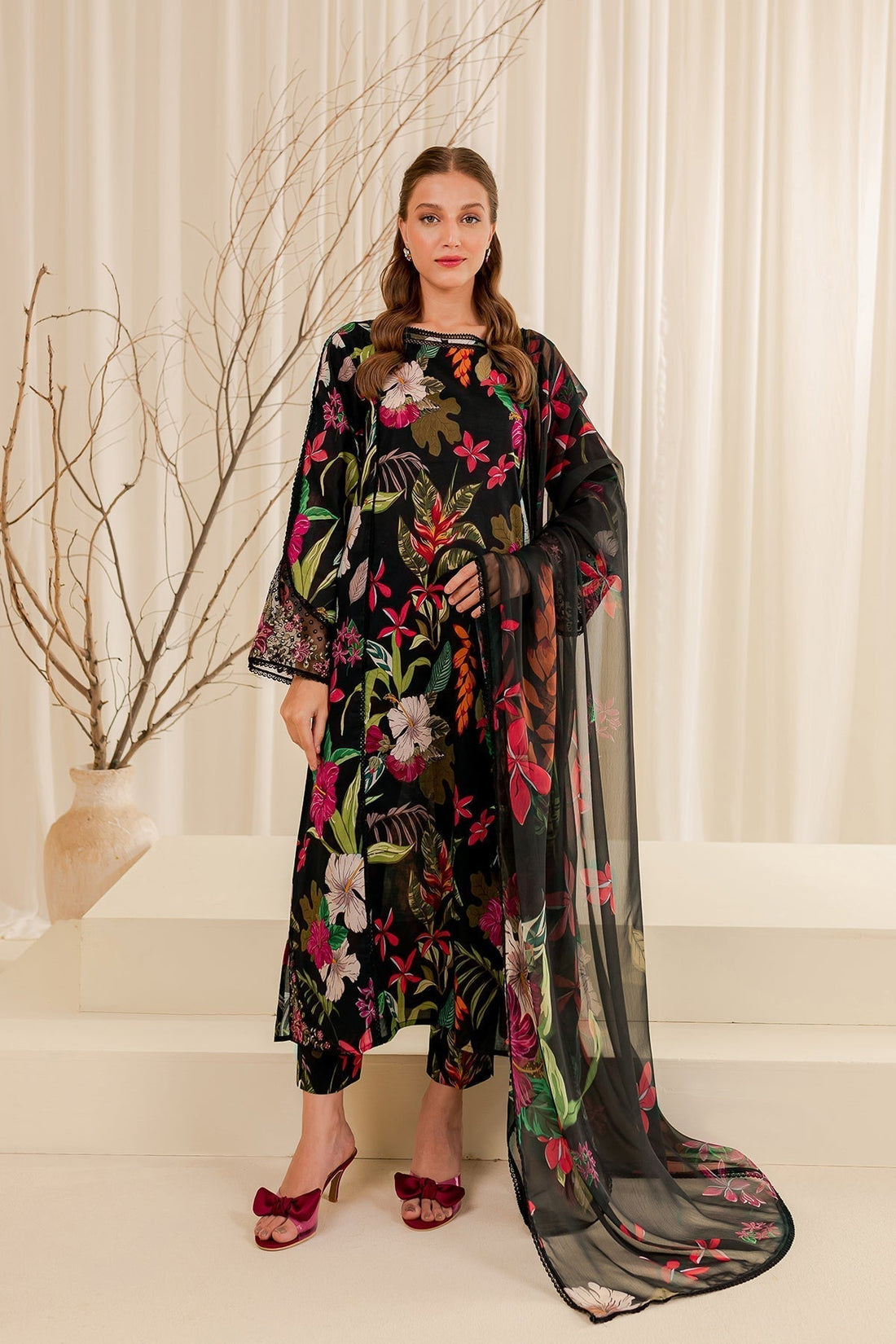 Farasha | Printed Essentials | EBONY PASSION by Designer Farasha - House of Maryam - Pakistani Designer Ethnic Wear in {{ shop.shopifyCountryName }}