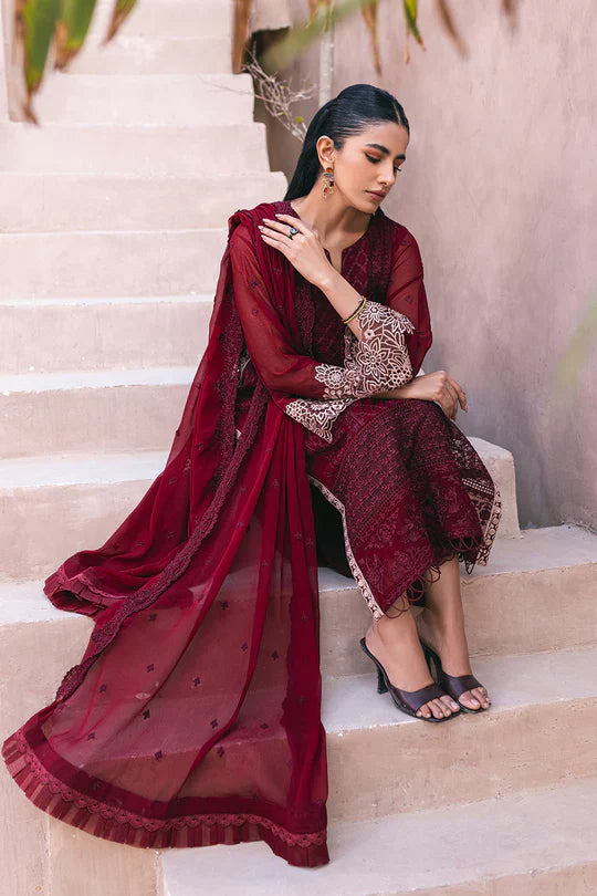 Azure | Embroidered Ensembles 3 Pcs | Fire Lily -  Azure Formal - Original Designer Dress - House of Maryam