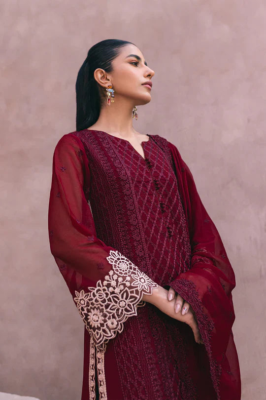 Azure | Embroidered Ensembles 3 Pcs | Fire Lily -  Azure Formal - Original Designer Dress - House of Maryam