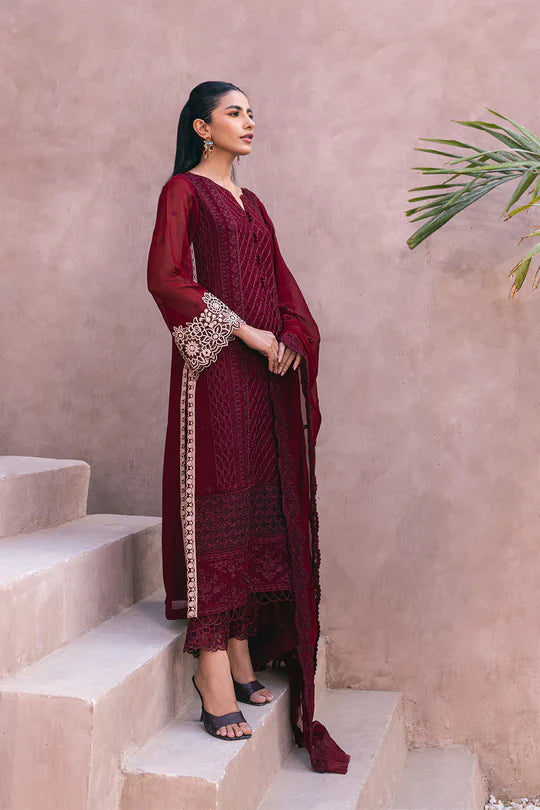 Azure | Embroidered Ensembles 3 Pcs | Fire Lily -  Azure Formal - Original Designer Dress - House of Maryam