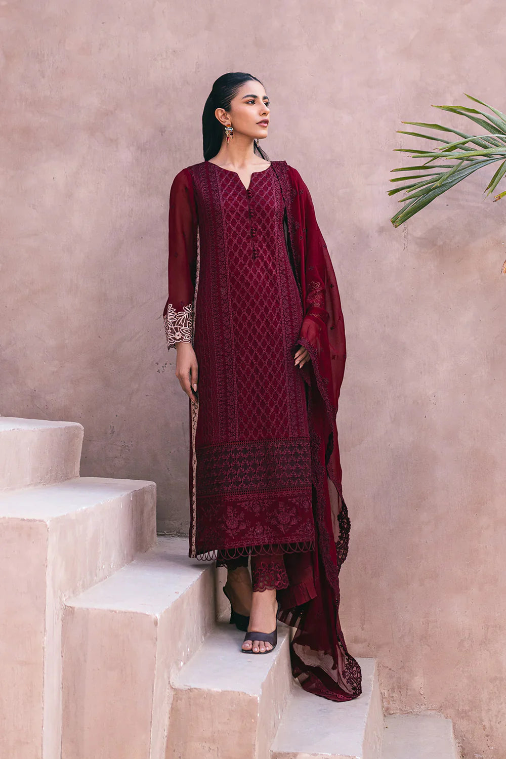 Azure | Embroidered Ensembles 3 Pcs | Fire Lily -  Azure Formal - Original Designer Dress - House of Maryam