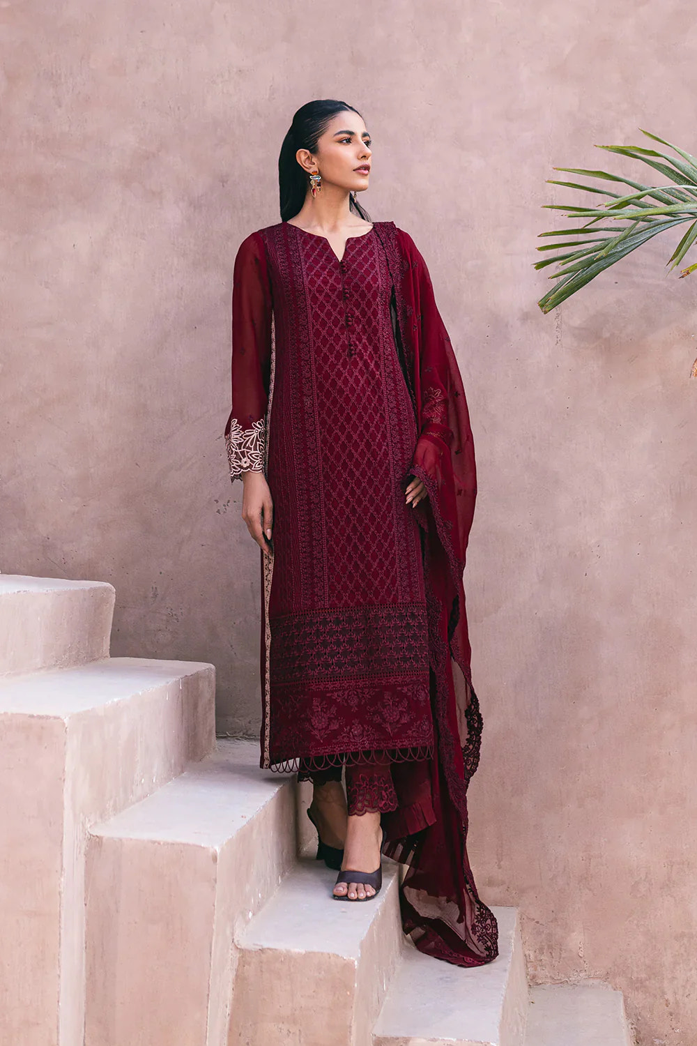 Azure | Embroidered Ensembles 3 Pcs | Fire Lily -  Azure Formal - Original Designer Dress - House of Maryam