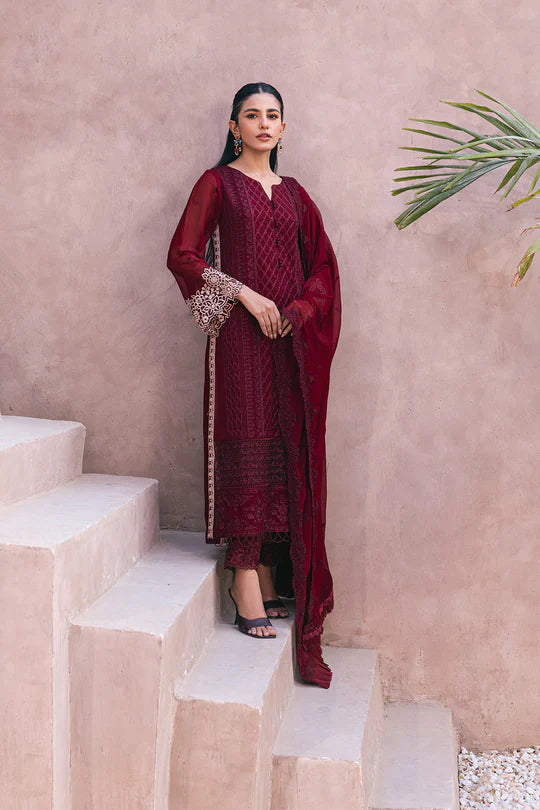 Azure | Embroidered Ensembles 3 Pcs | Fire Lily -  Azure Formal - Original Designer Dress - House of Maryam