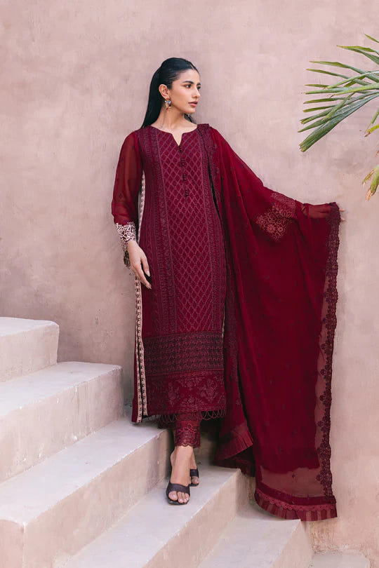 Azure | Embroidered Ensembles 3 Pcs | Fire Lily -  Azure Formal - Original Designer Dress - House of Maryam