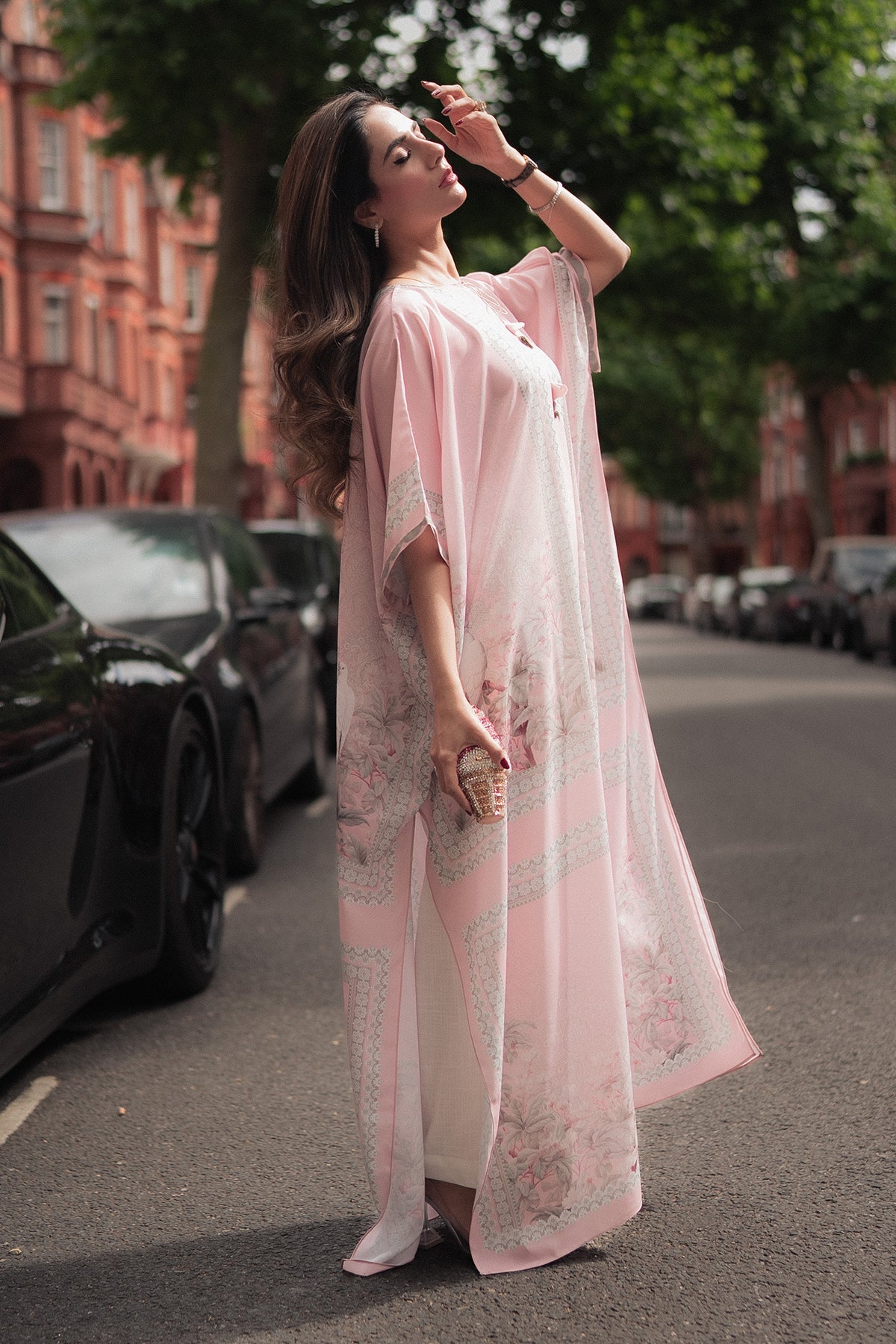 Erum Khan I Kaftan Edit I Fuchsia Fire -  Erum Khan Ladies Clothes - Original Designer Dress - House of Maryam