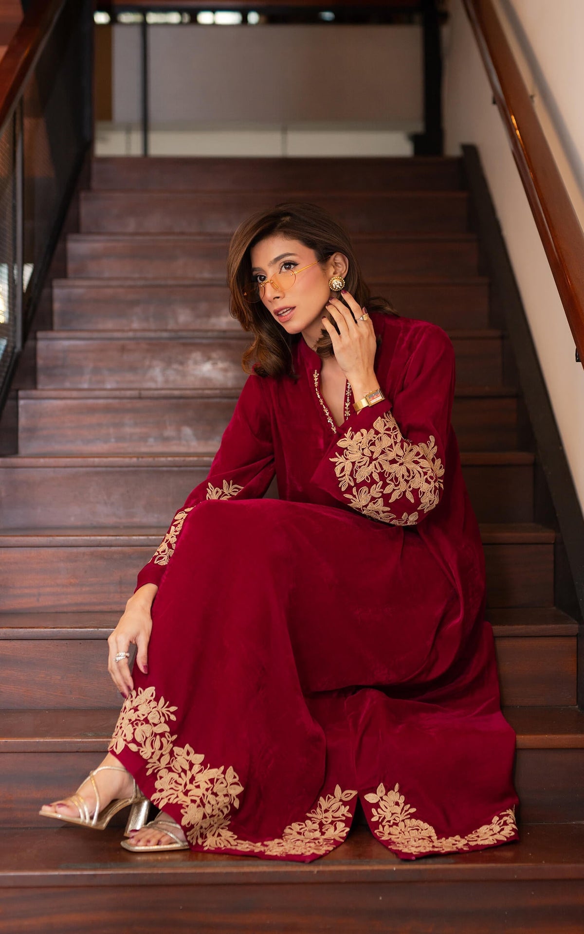 Asifa and Nabeel | Zephyr Formals | Fuchsia Royalty Kaftan, image 6