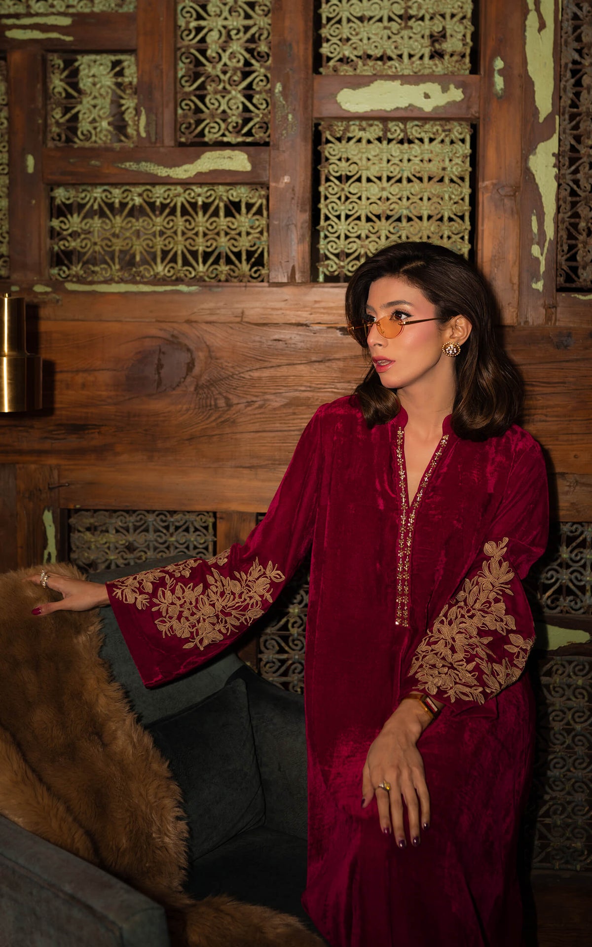 Asifa and Nabeel | Zephyr Formals | Fuchsia Royalty Kaftan, image 3
