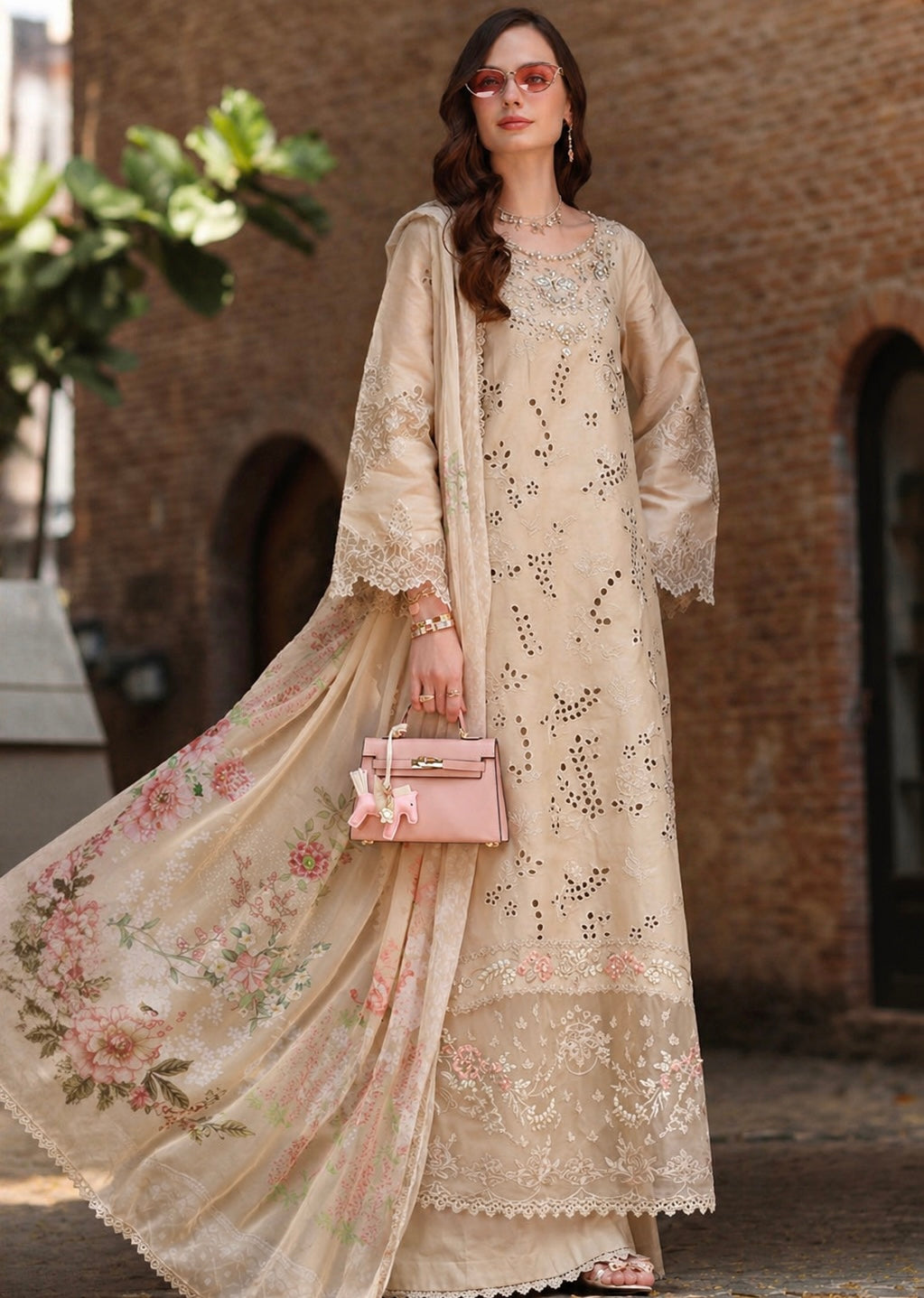 Noor by Saadia Asad | Luxury Eid Schiffli Laserkari 26 | D7 -Gris Tourtelle-3