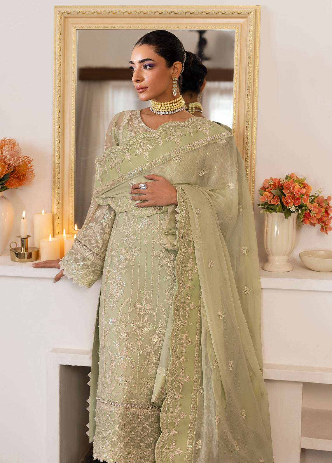 Gulaal | Reverie Embroidered Chiffon | VIRIDA -  Gulaal Ladies Clothes - Original Designer Dress - House of Maryam