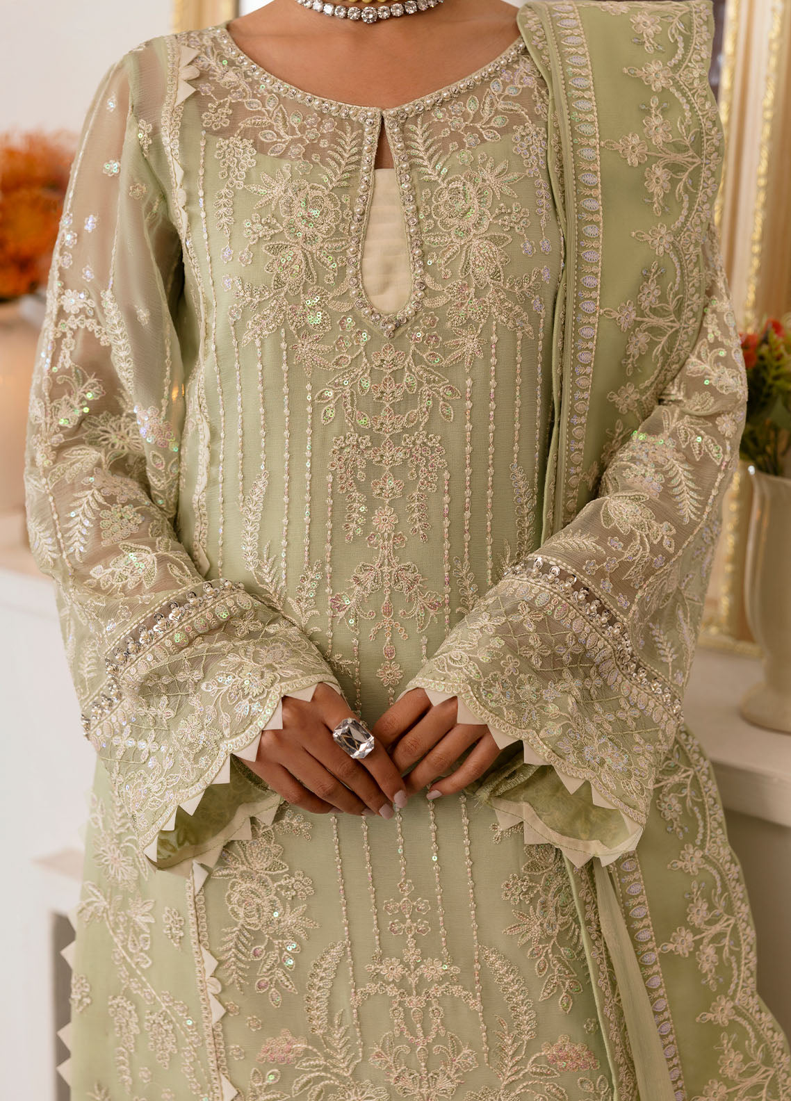 Gulaal | Reverie Embroidered Chiffon | VIRIDA -  Gulaal Ladies Clothes - Original Designer Dress - House of Maryam