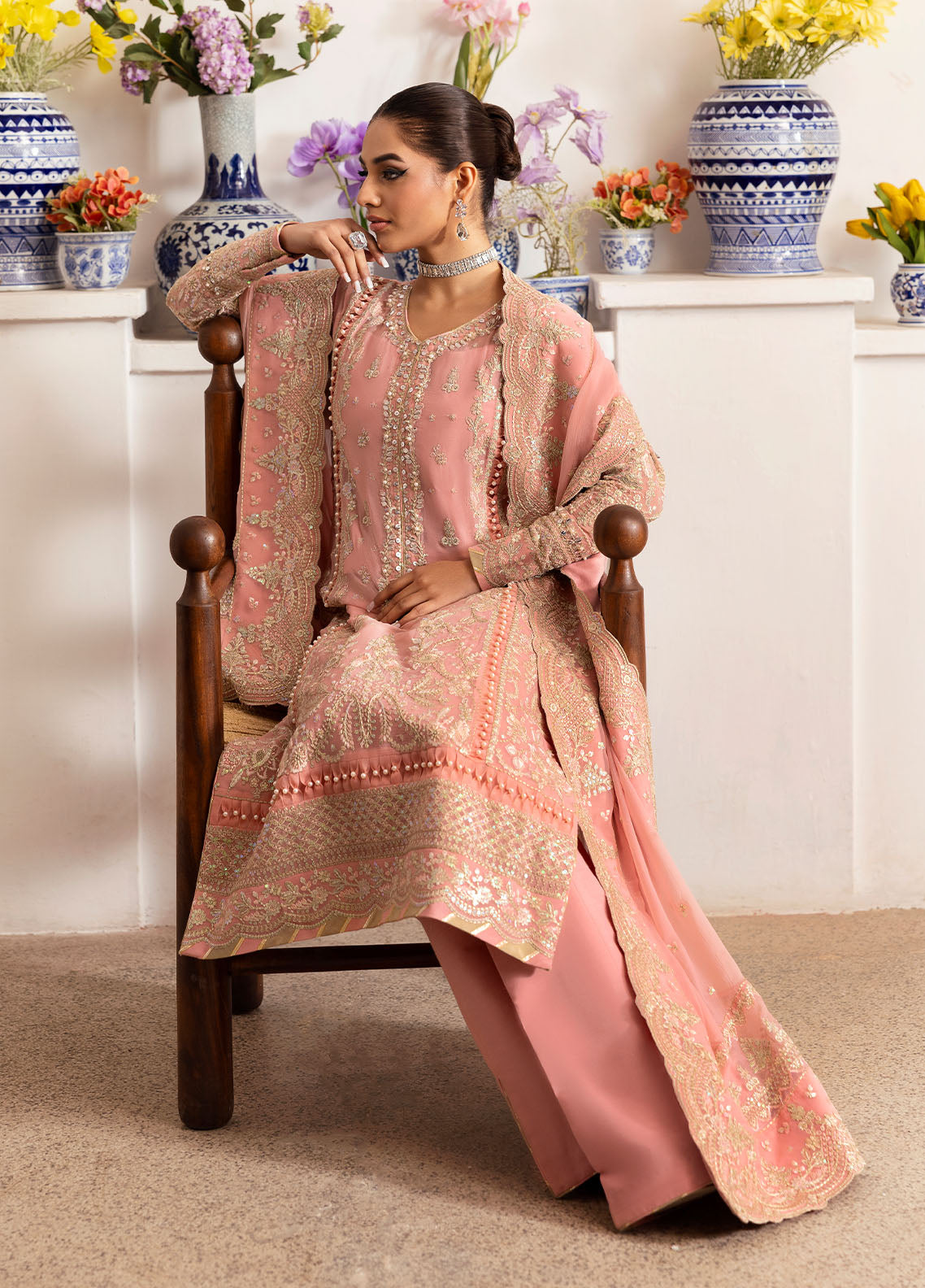 Gulaal | Reverie Embroidered Chiffon | CORALYN -  Gulaal Ladies Clothes - Original Designer Dress - House of Maryam