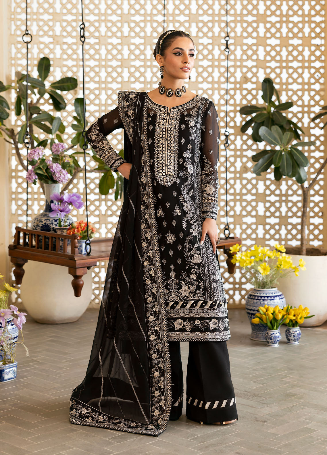Gulaal | Reverie Embroidered Chiffon | NYRA -  Gulaal Ladies Clothes - Original Designer Dress - House of Maryam
