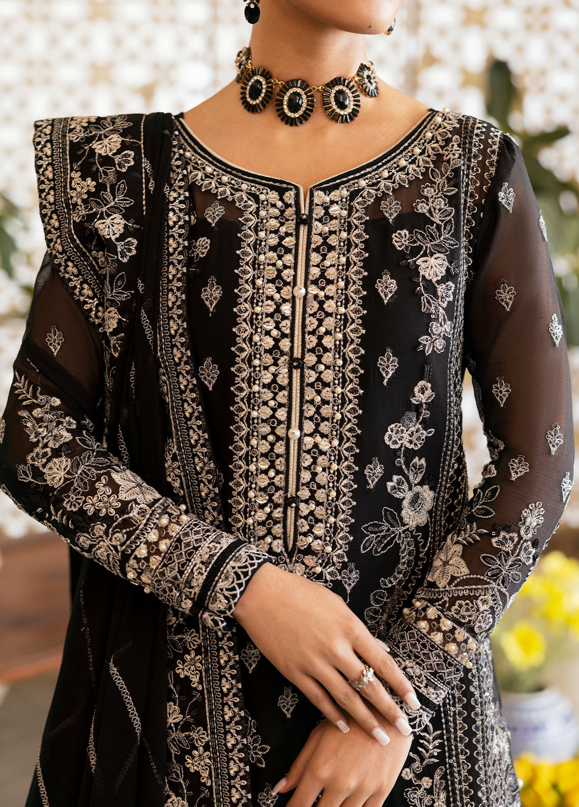 Gulaal | Reverie Embroidered Chiffon | NYRA -  Gulaal Ladies Clothes - Original Designer Dress - House of Maryam