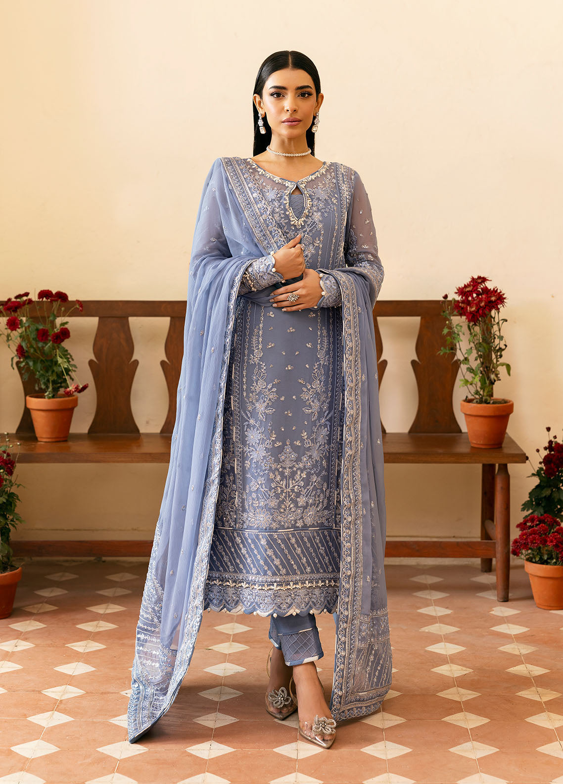 Gulaal | Reverie Embroidered Chiffon | MEHER -  Gulaal Ladies Clothes - Original Designer Dress - House of Maryam