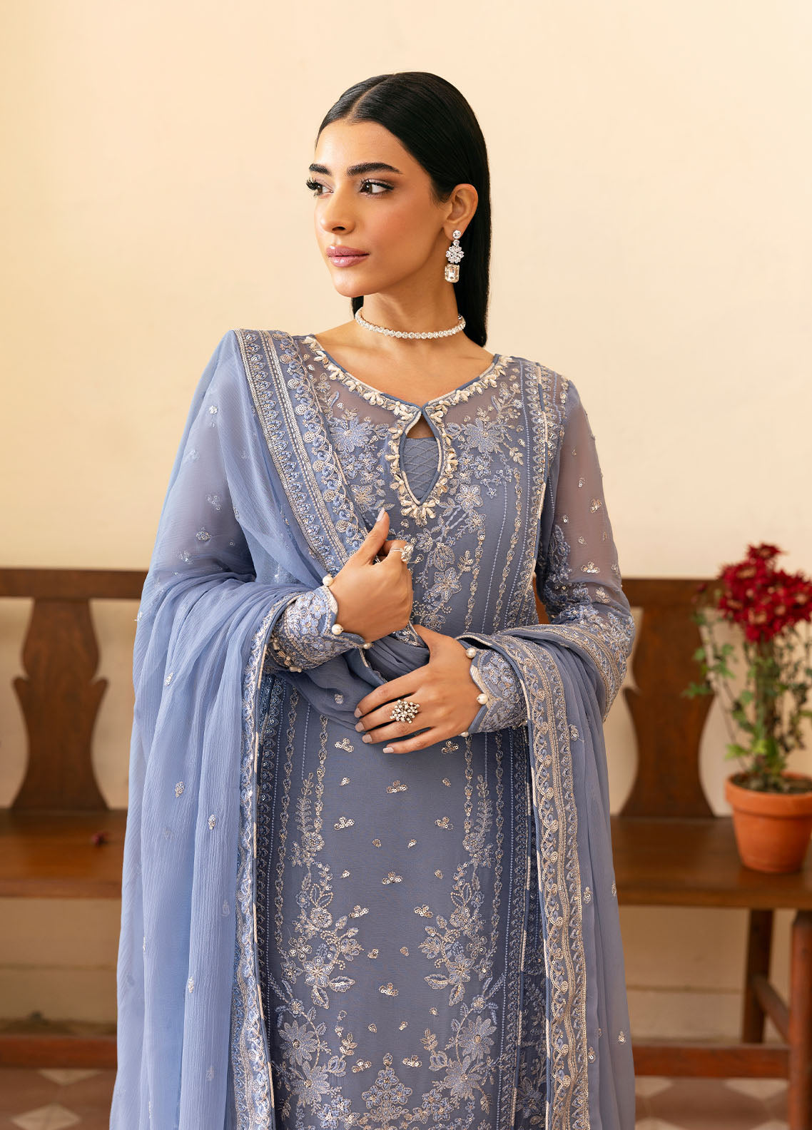 Gulaal | Reverie Embroidered Chiffon | MEHER -  Gulaal Ladies Clothes - Original Designer Dress - House of Maryam