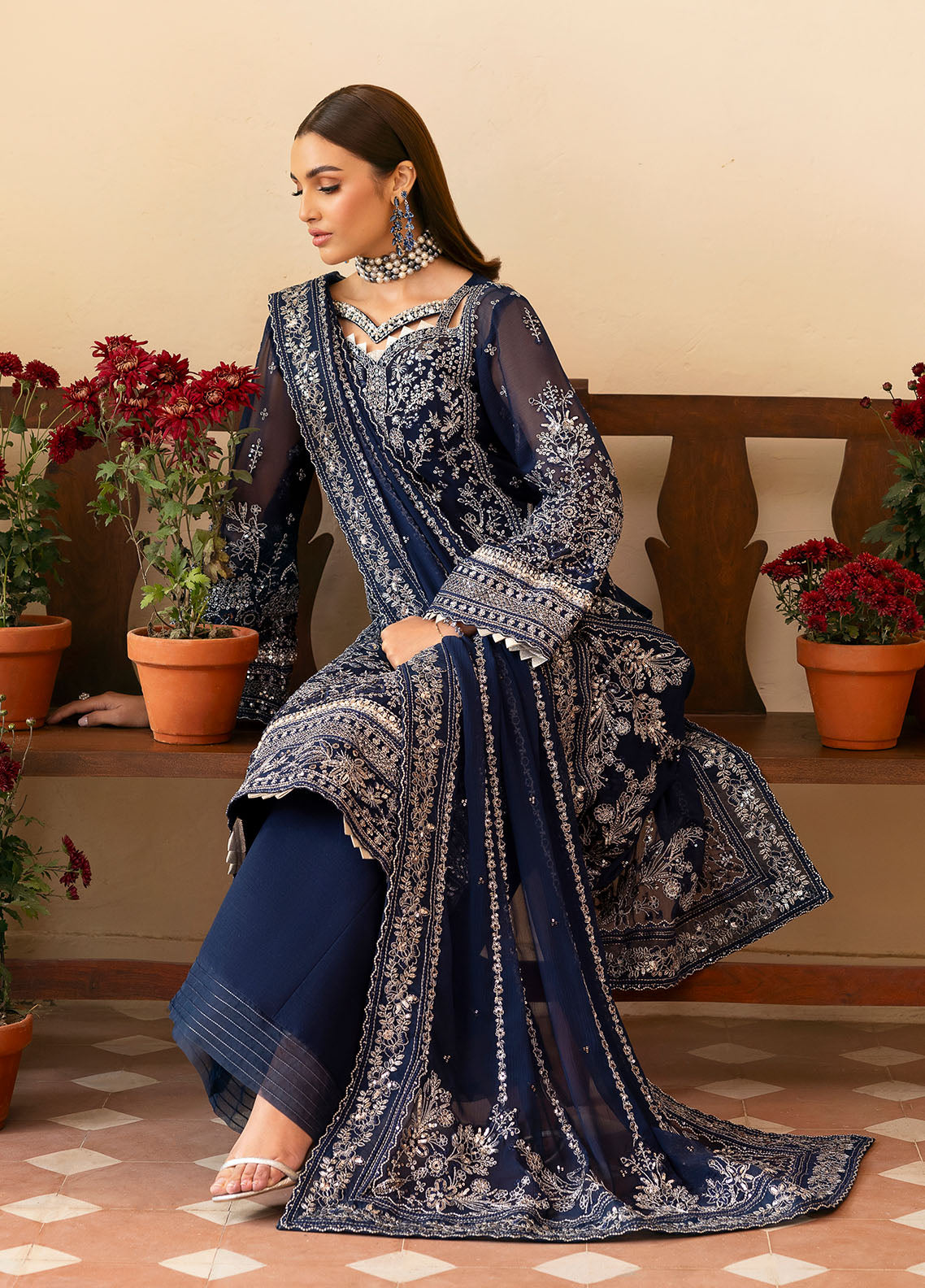 Gulaal | Reverie Embroidered Chiffon | ARISTA -  Gulaal Ladies Clothes - Original Designer Dress - House of Maryam