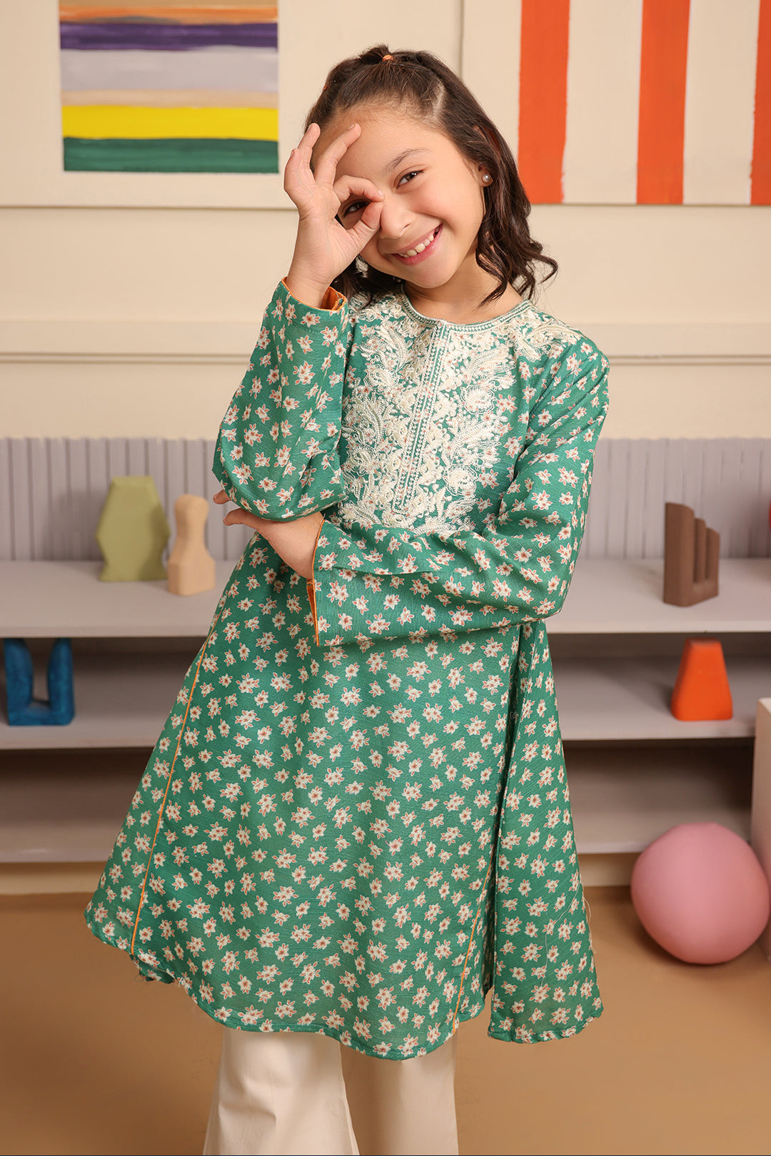 Zellbury Girls | 1 Piece Viscose | Embroidered Kurta - 1701 -  Zellbury Girls Essential Pret - Original Designer Dress - House of Maryam