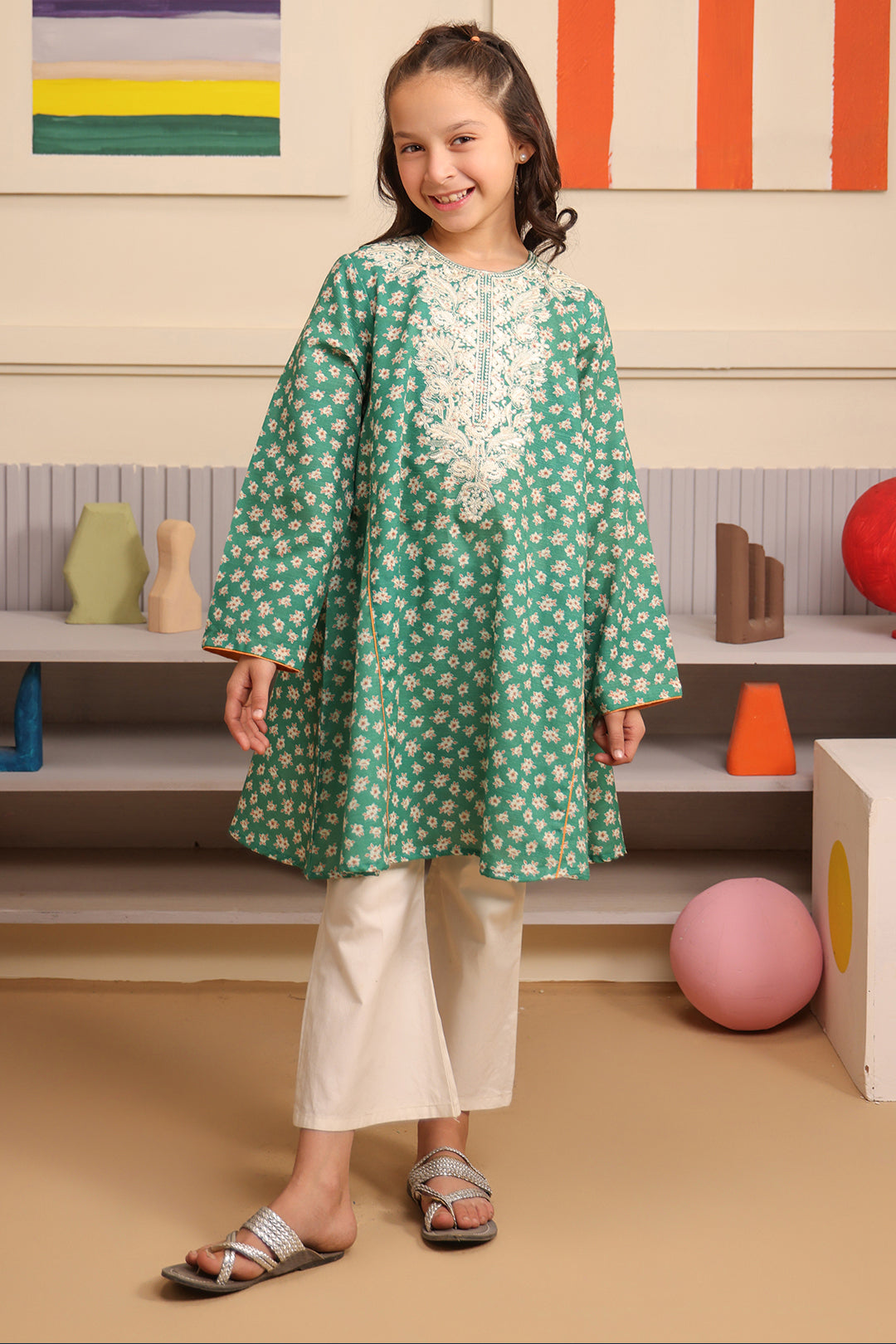 Zellbury Girls | 1 Piece Viscose | Embroidered Kurta - 1701 -  Zellbury Girls Essential Pret - Original Designer Dress - House of Maryam