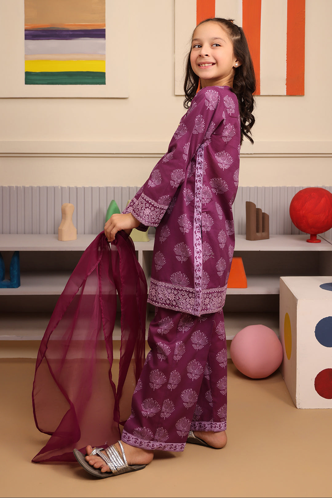 Zellbury Girls | 3 Piece Cambric | Embroidered Kurta Dupatta Trouser - 3664 -  Zellbury Girls Essential Pret - Original Designer Dress - House of Maryam