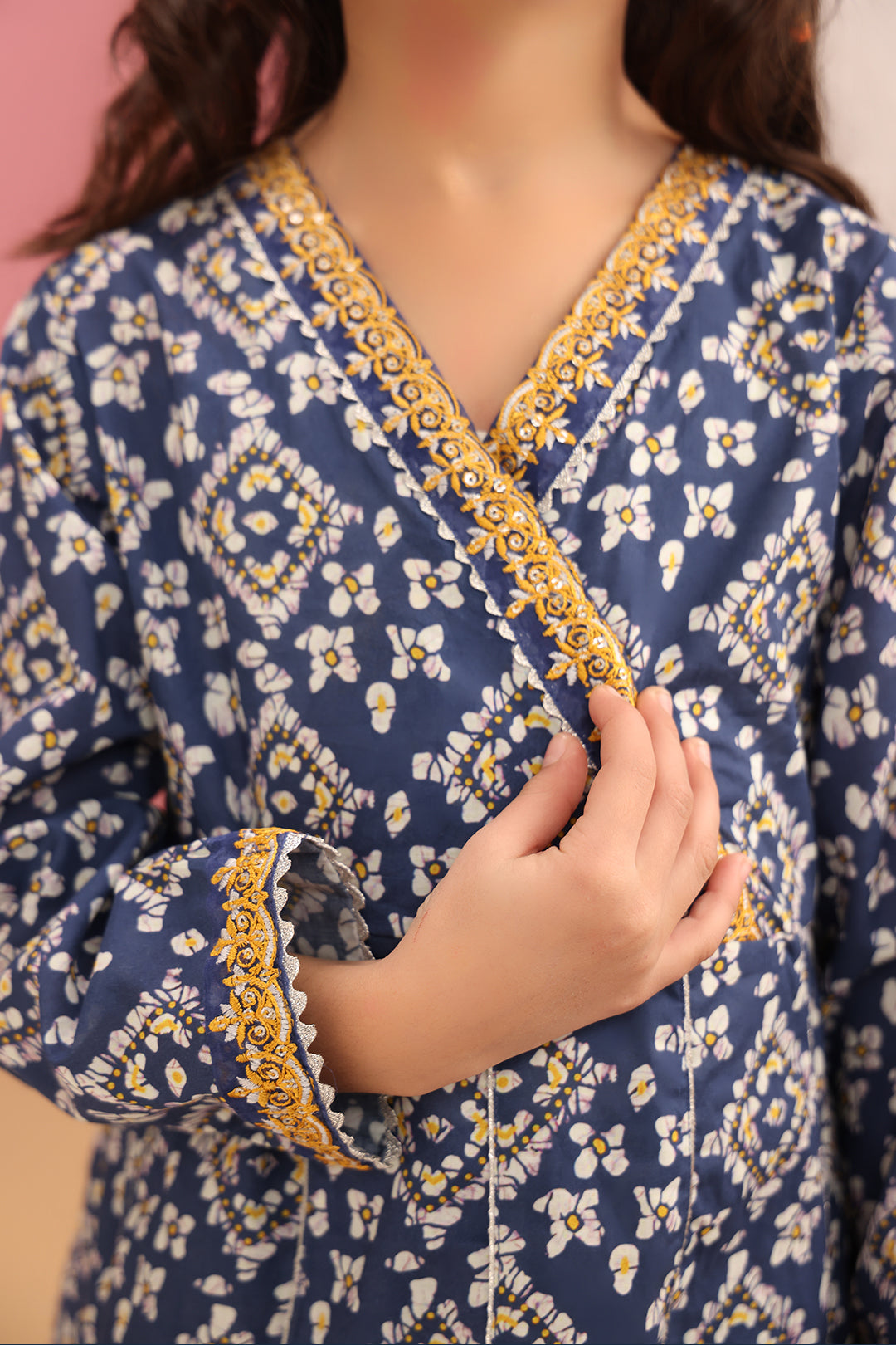 Zellbury Girls | 3 Piece Cambric | Embroidered Kurta Dupatta Trouser - 3821 -  Zellbury Girls Essential Pret - Original Designer Dress - House of Maryam