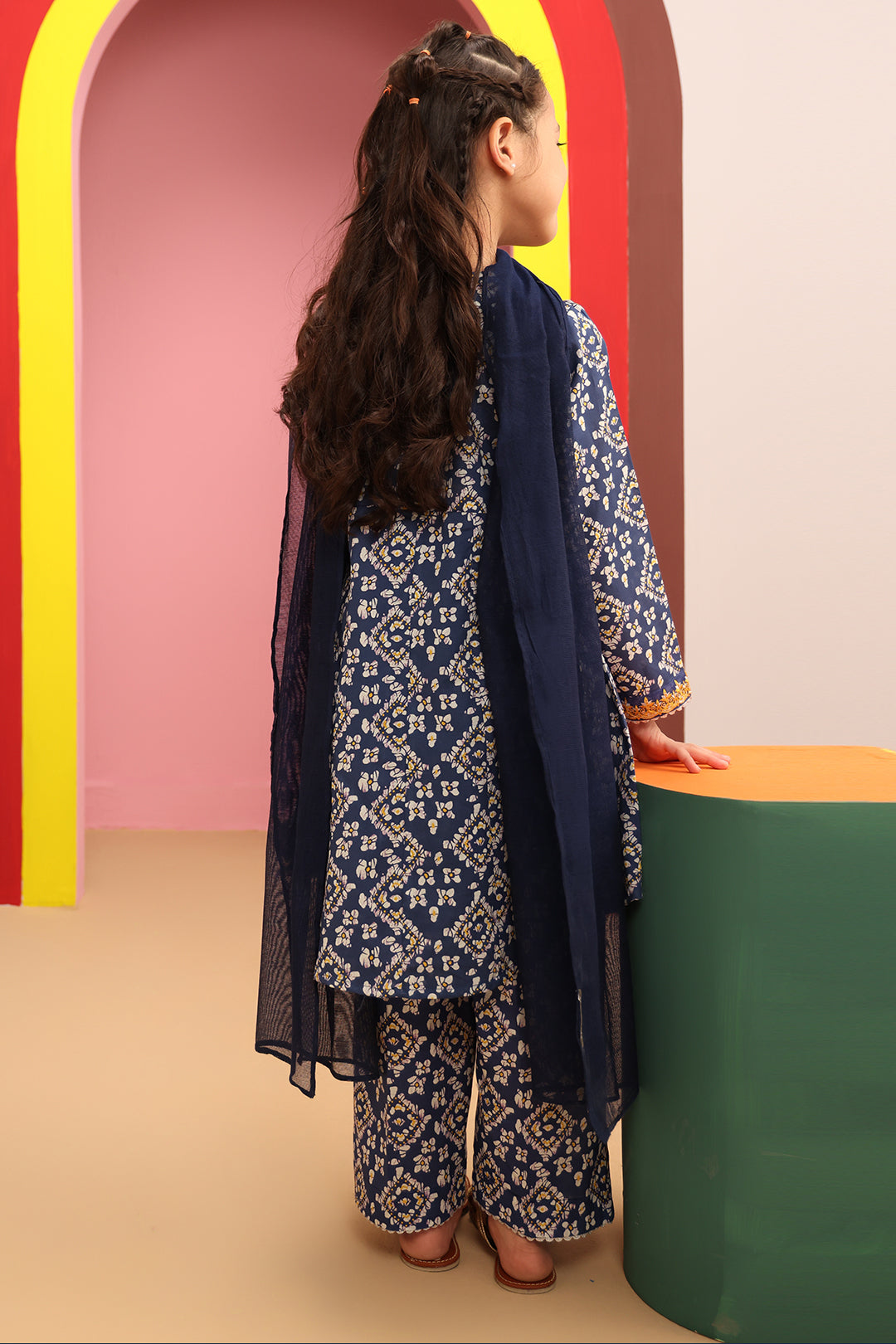 Zellbury Girls | 3 Piece Cambric | Embroidered Kurta Dupatta Trouser - 3821 -  Zellbury Girls Essential Pret - Original Designer Dress - House of Maryam