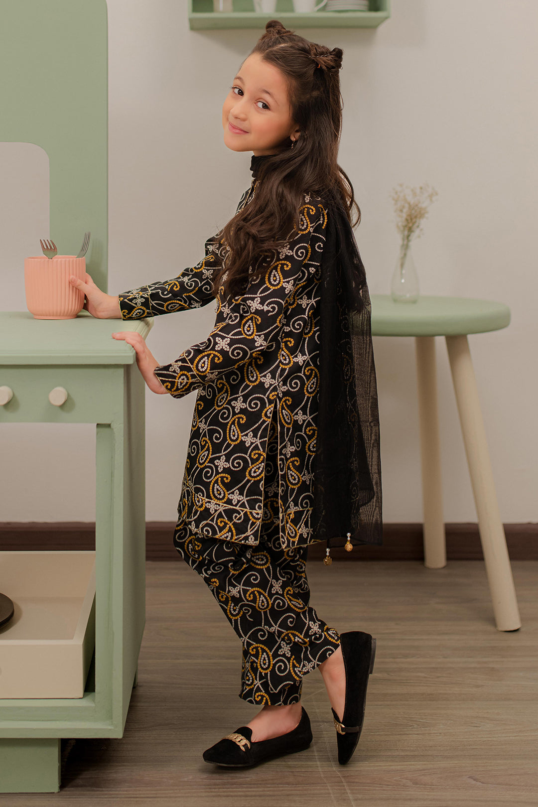 Zellbury Girls | 3 Piece Cambric | Embroidered Kurta Dupatta Trouser - 3823 -  Zellbury Girls Essential Pret - Original Designer Dress - House of Maryam