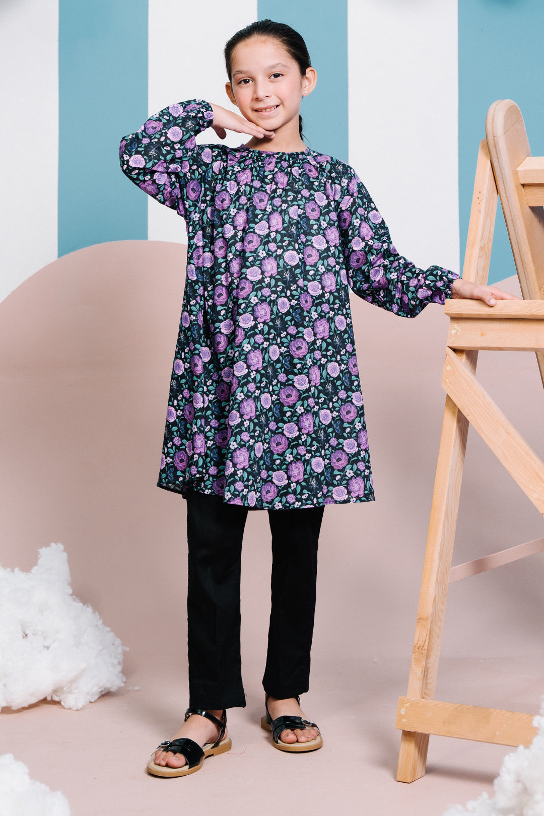 Zellbury Girls | 1 Piece Lawn | Kurta - 1386 -  Zellbury Girls Essential Pret - Original Designer Dress - House of Maryam
