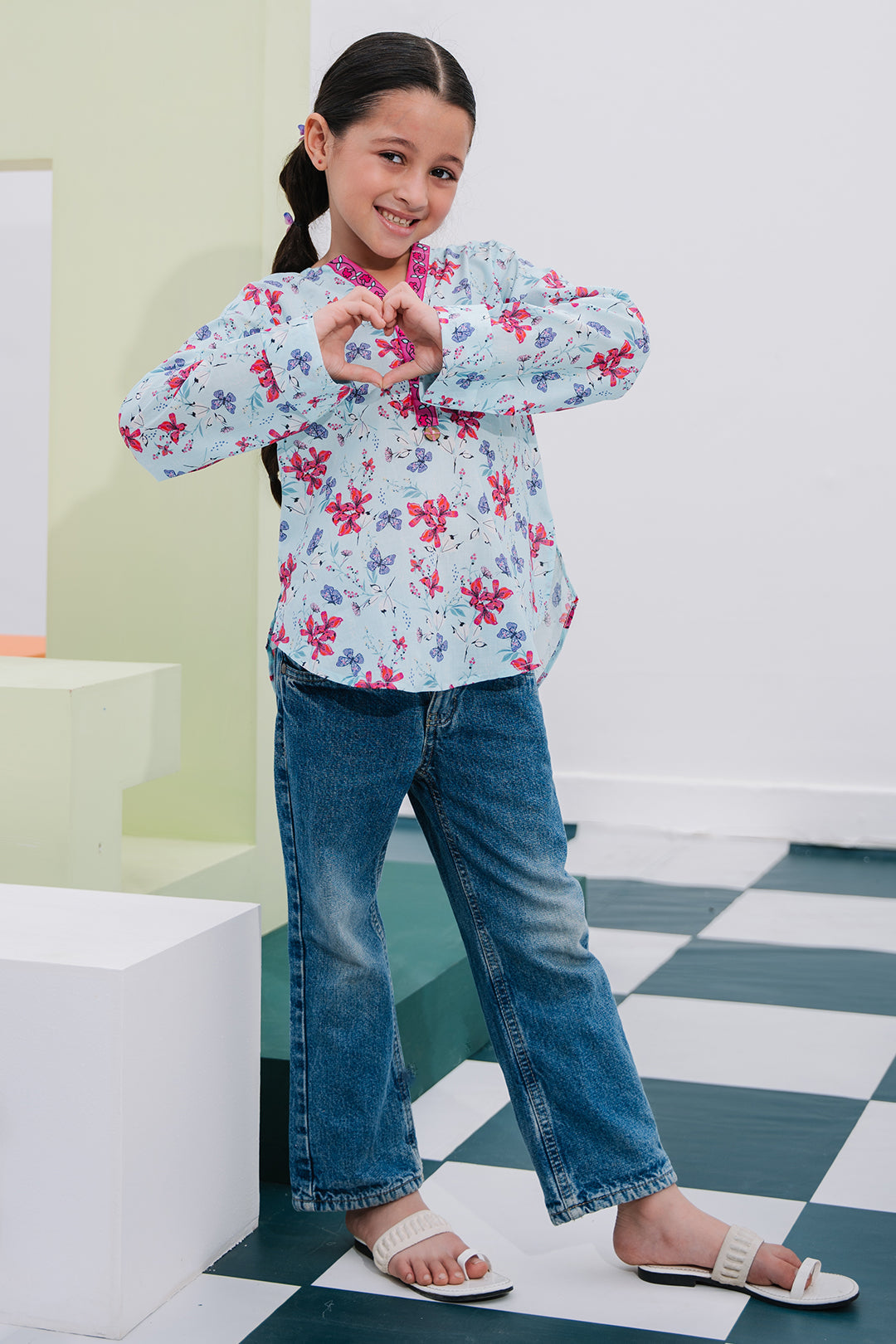 Zellbury Girls | 1 Piece Lawn | Kurta - 1387 -  Zellbury Girls Essential Pret - Original Designer Dress - House of Maryam