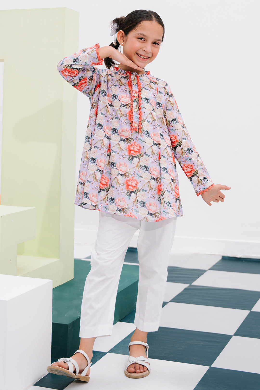 Zellbury Girls | 1 Piece Lawn | Kurta - 1390 -  Zellbury Girls Essential Pret - Original Designer Dress - House of Maryam