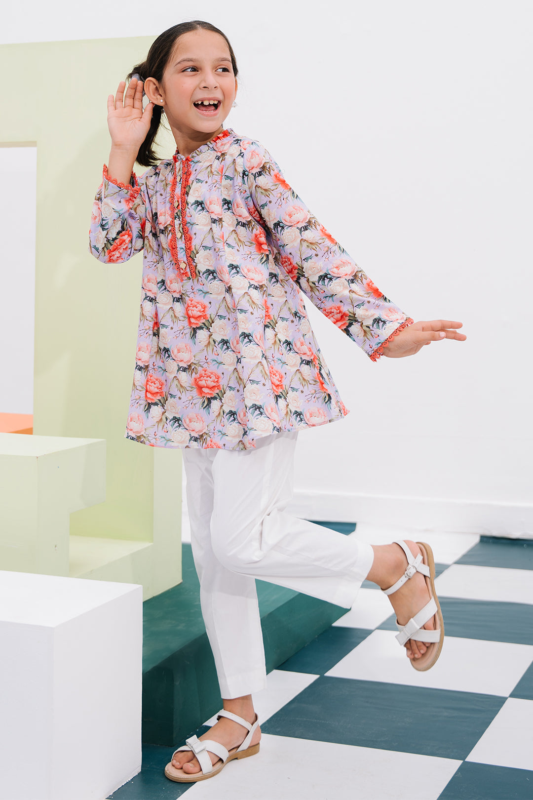Zellbury Girls | 1 Piece Lawn | Kurta - 1390 -  Zellbury Girls Essential Pret - Original Designer Dress - House of Maryam