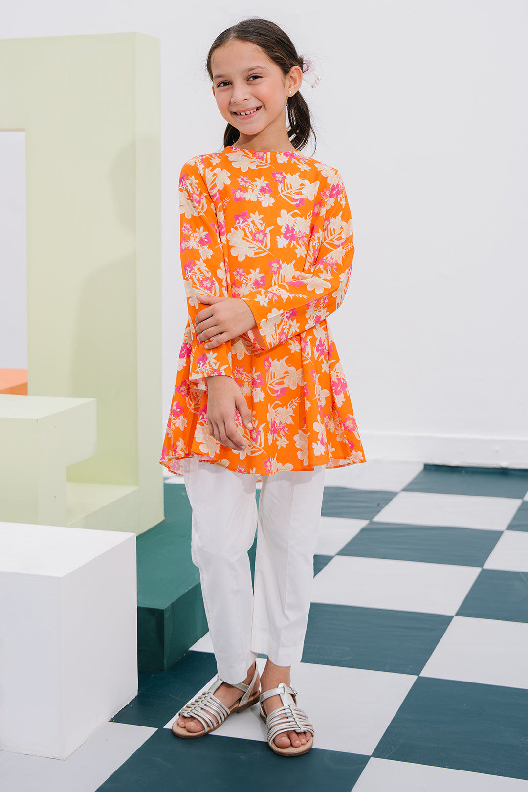 Zellbury Girls | 1 Piece Lawn | Embroidered Kurta - 1403 -  Zellbury Girls Essential Pret - Original Designer Dress - House of Maryam
