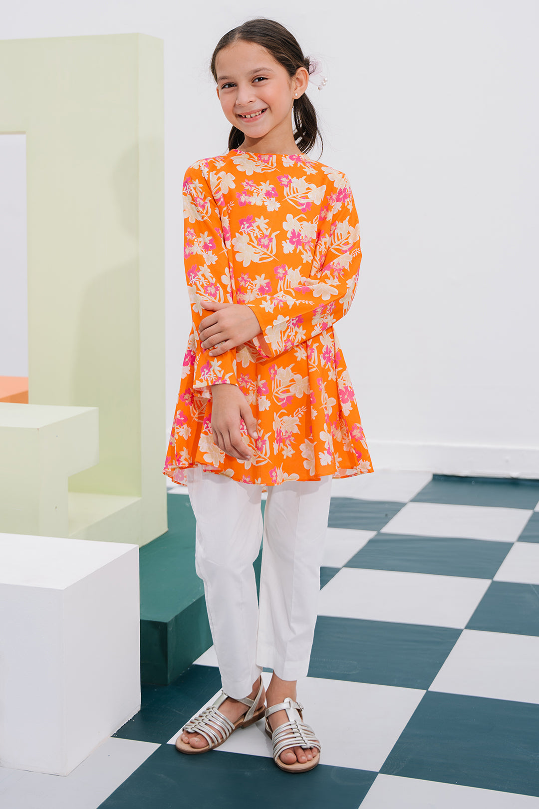 Zellbury Girls | 1 Piece Lawn | Embroidered Kurta - 1403 -  Zellbury Girls Essential Pret - Original Designer Dress - House of Maryam