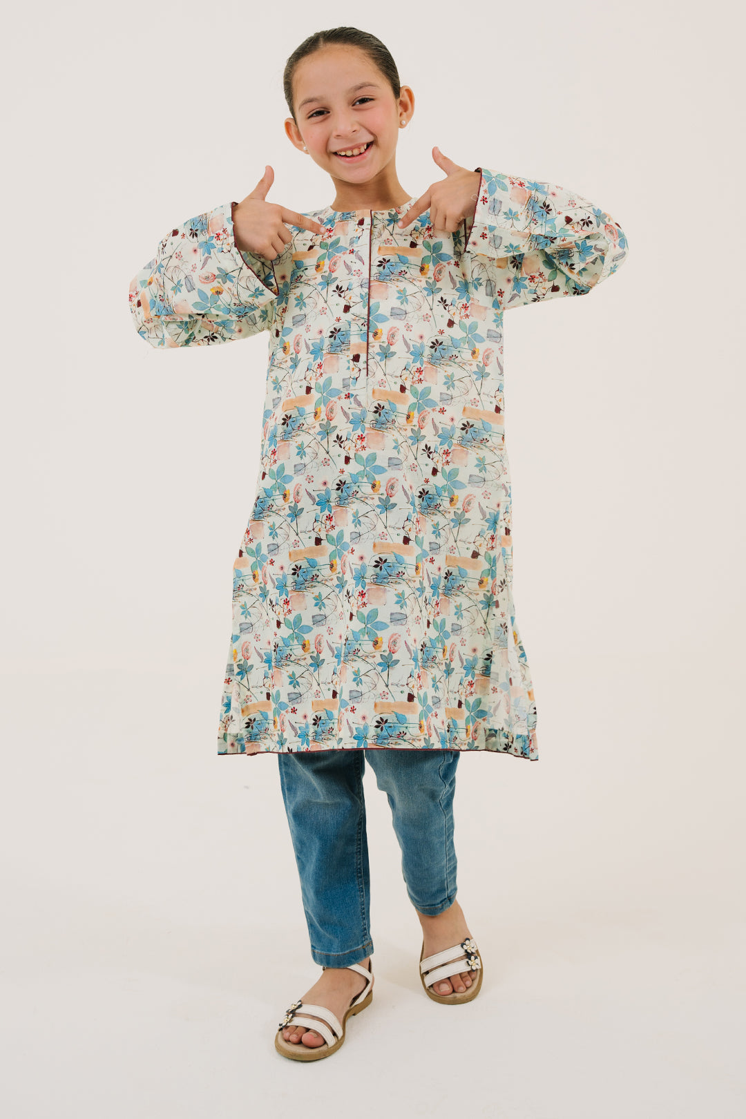 Zellbury Girls | 1 Piece Lawn | Kurta - 1436 -  Zellbury Girls Essential Pret - Original Designer Dress - House of Maryam