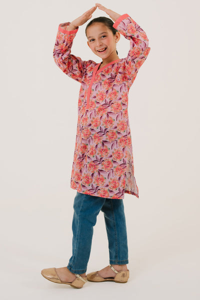 Zellbury Girls | 1 Piece Lawn | Kurta - 1437 -  Zellbury Girls Essential Pret - Original Designer Dress - House of Maryam