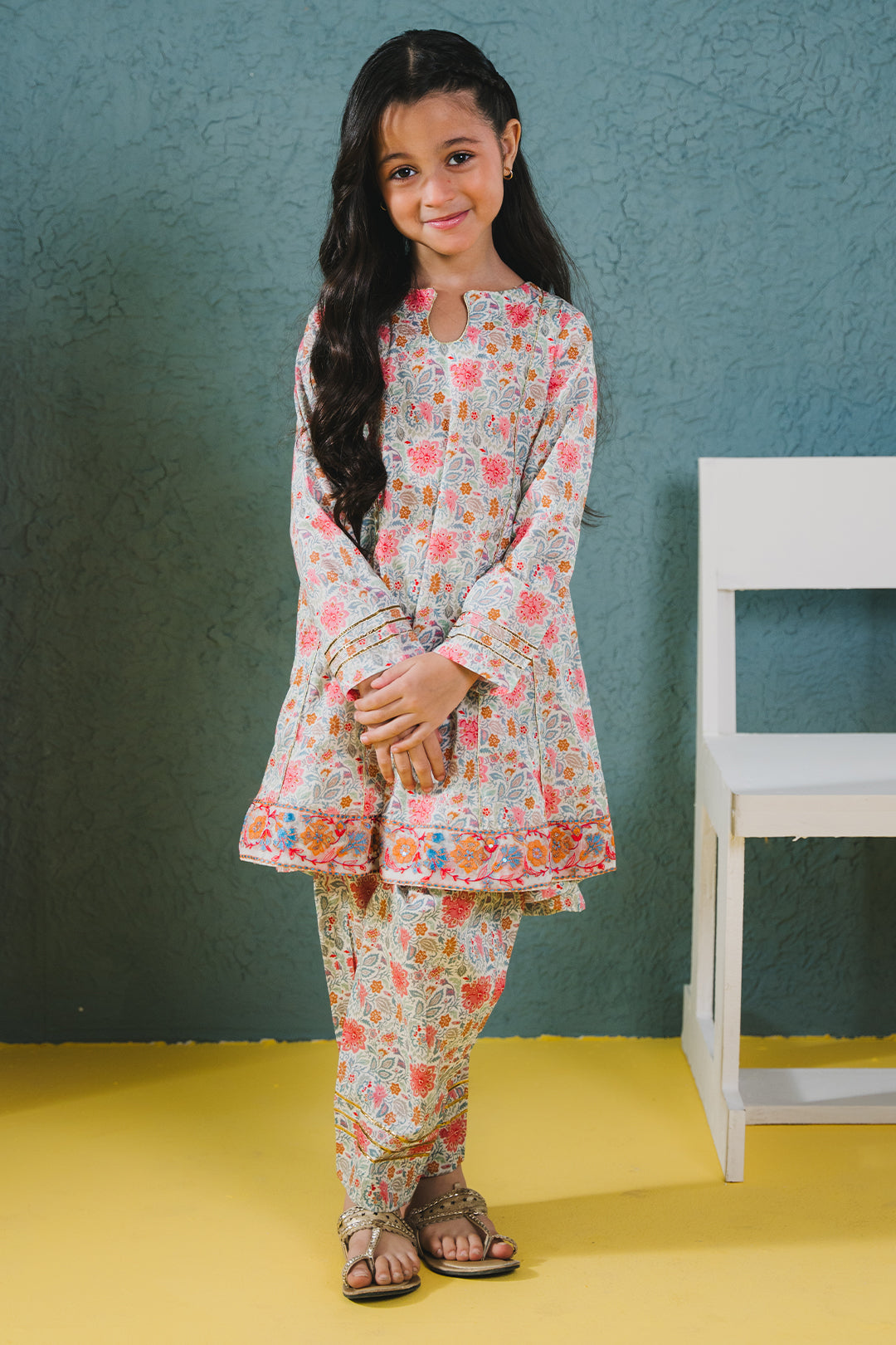Zellbury Girls | 2 Piece Lawn | Embroidered Kurta Trouser - 2430 -  Zellbury Girls Essential Pret - Original Designer Dress - House of Maryam