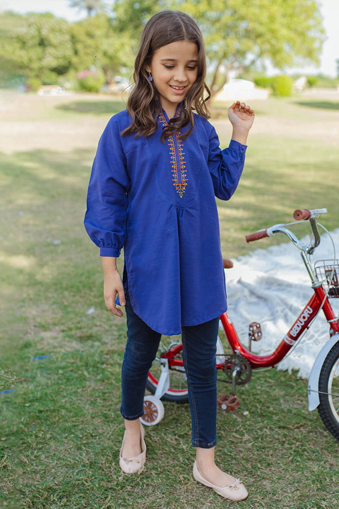 Zellbury Girls | 1 Piece Khaddar | Kurta - 1201 -  Zellbury Girls Essential Pret - Original Designer Dress - House of Maryam