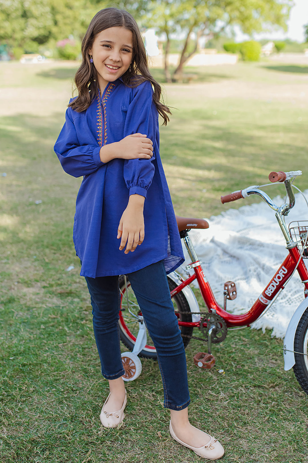 Zellbury Girls | 1 Piece Khaddar | Kurta - 1201 -  Zellbury Girls Essential Pret - Original Designer Dress - House of Maryam