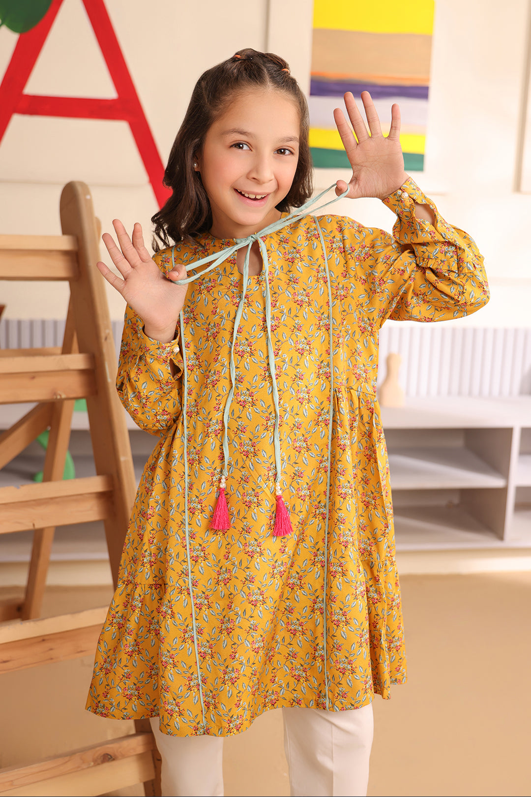 Zellbury Girls | 1 Piece Viscose | Kurta - 1723 -  Zellbury Girls Essential Pret - Original Designer Dress - House of Maryam