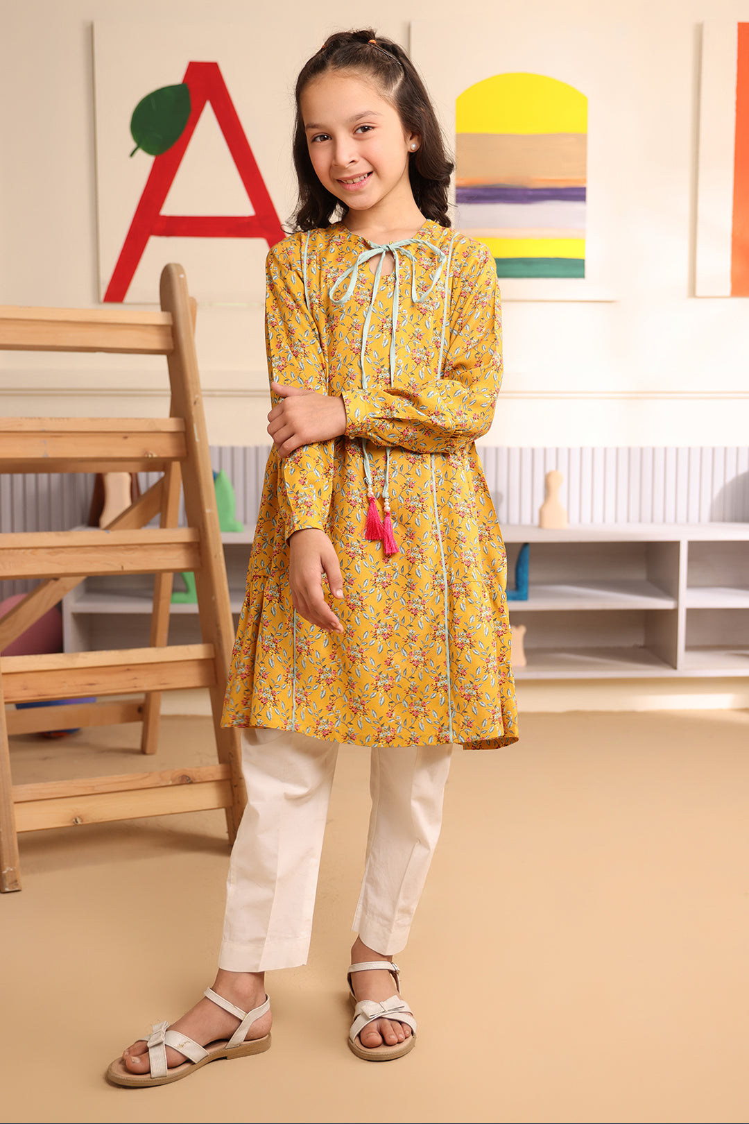 Zellbury Girls | 1 Piece Viscose | Kurta - 1723 -  Zellbury Girls Essential Pret - Original Designer Dress - House of Maryam