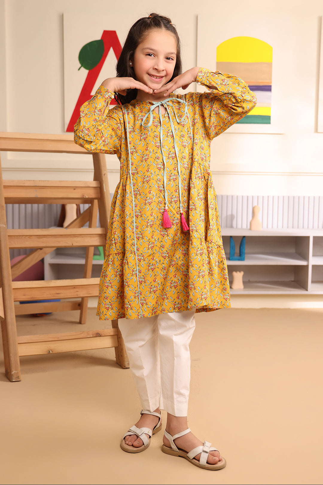 Zellbury Girls | 1 Piece Viscose | Kurta - 1723 -  Zellbury Girls Essential Pret - Original Designer Dress - House of Maryam