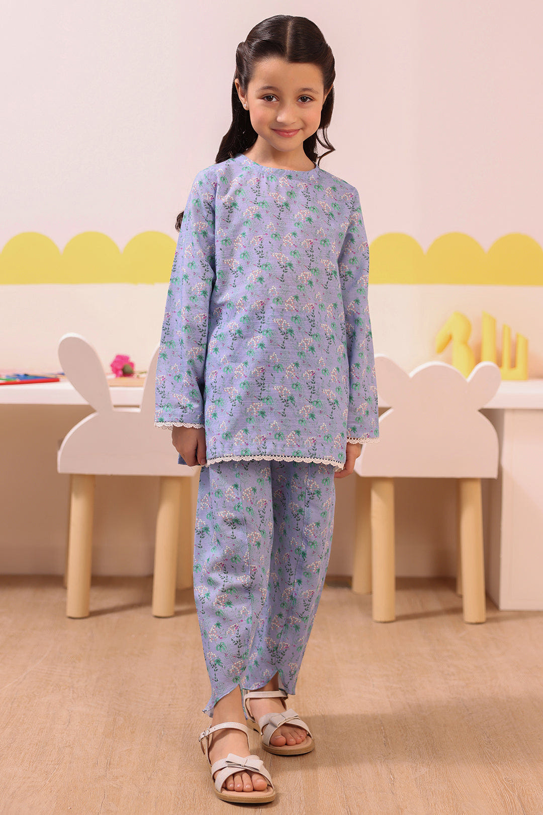 Zellbury Girls | 2 Piece Khaddar | Kurta Trouser - 2748 -  Zellbury Girls Essential Pret - Original Designer Dress - House of Maryam