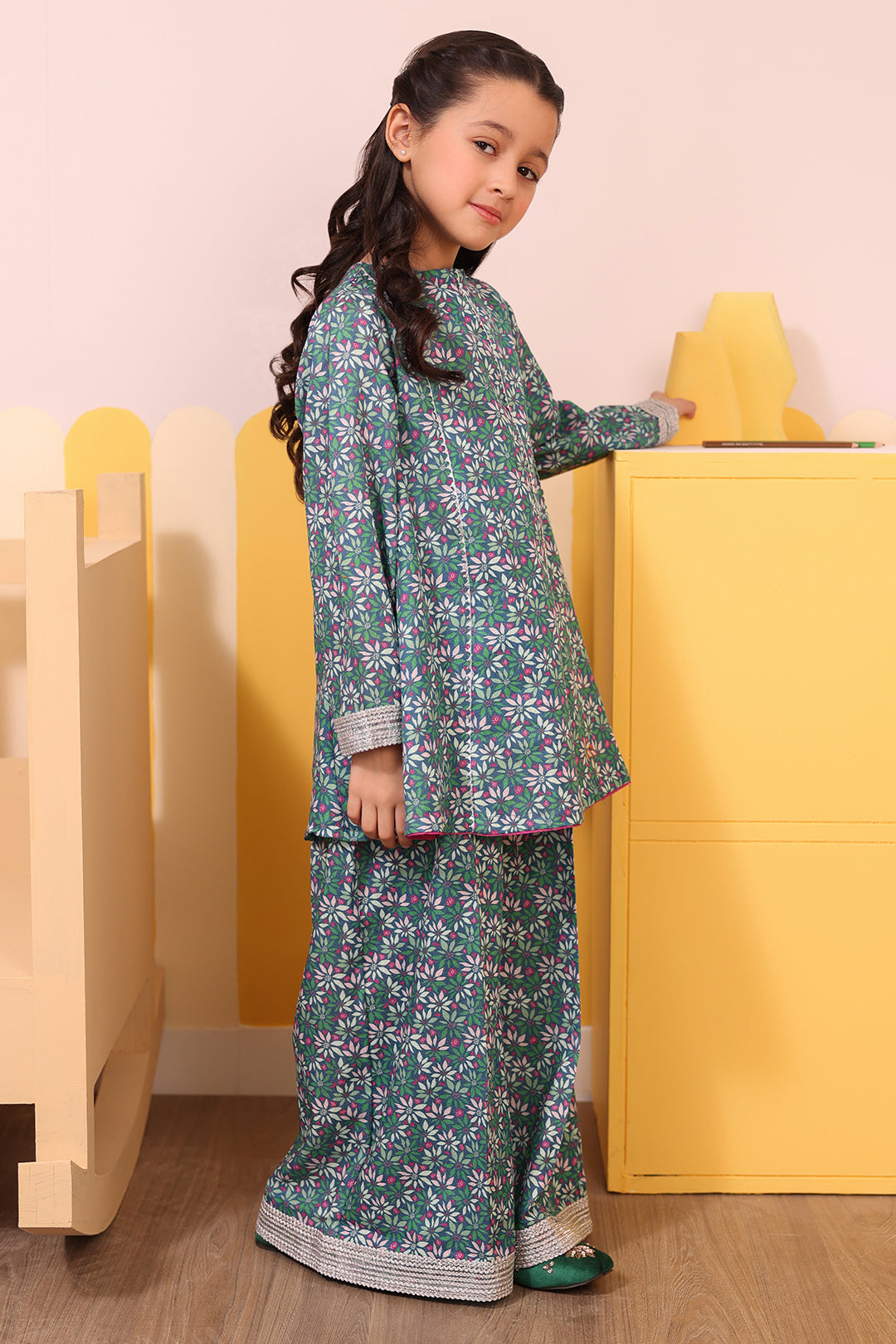 Zellbury Girls | 2 Piece Karandi | Kurta Trouser - 2762 -  Zellbury Girls Essential Pret - Original Designer Dress - House of Maryam