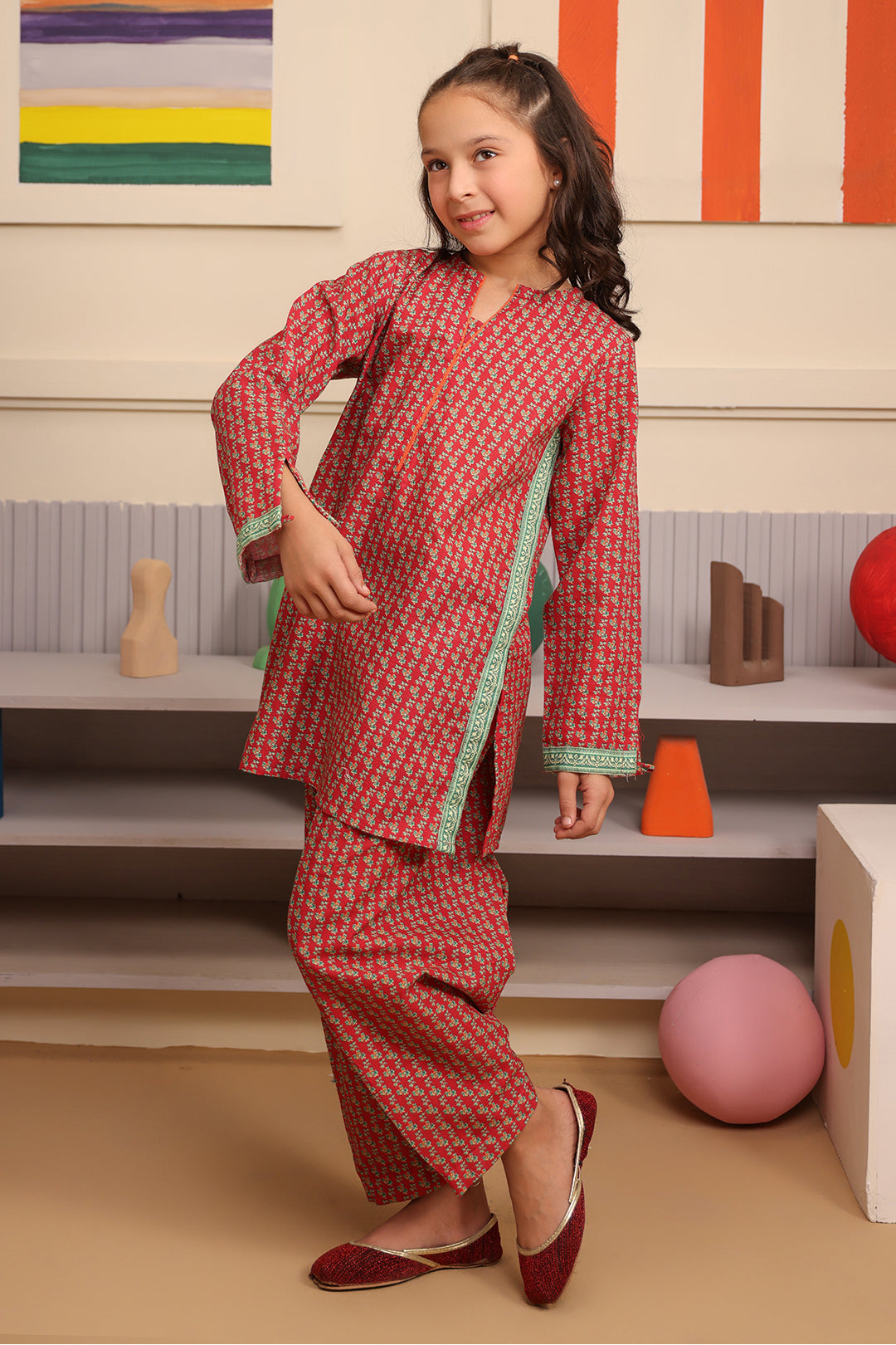Zellbury Girls | 2 Piece Khaddar | Kurta Trouser - 2787 -  Zellbury Girls Essential Pret -  House of Maryam