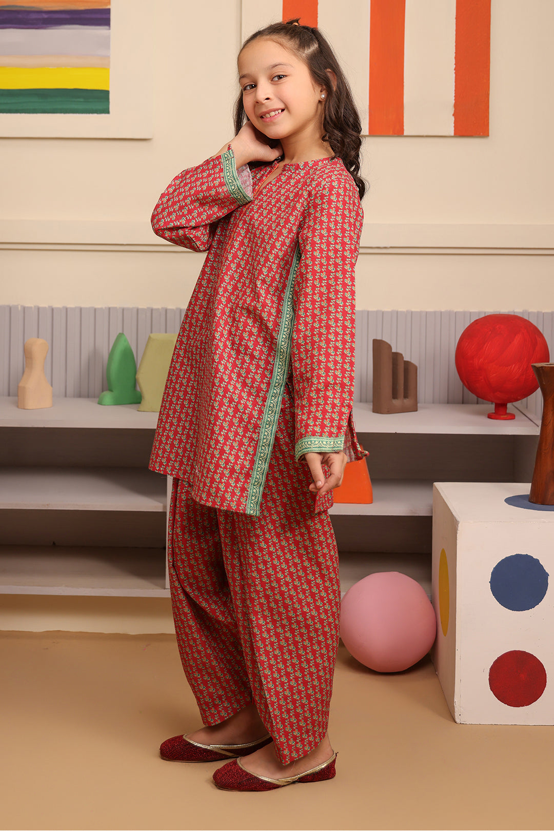 Zellbury Girls | 2 Piece Khaddar | Kurta Trouser - 2787 -  Zellbury Girls Essential Pret -  House of Maryam