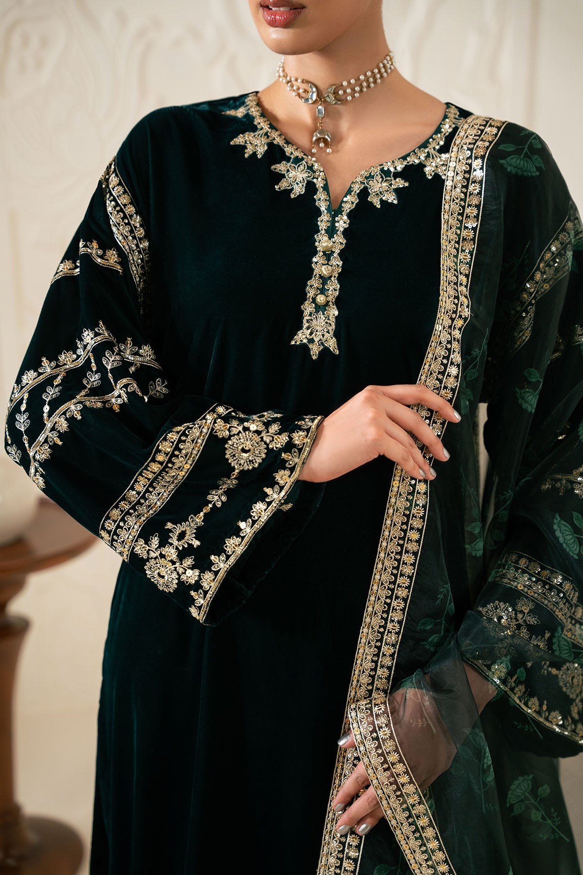 Cross Stitch | Luxury Pret | Celestial Spark-3PC (Shirt, Trouser & Dupatta)-2