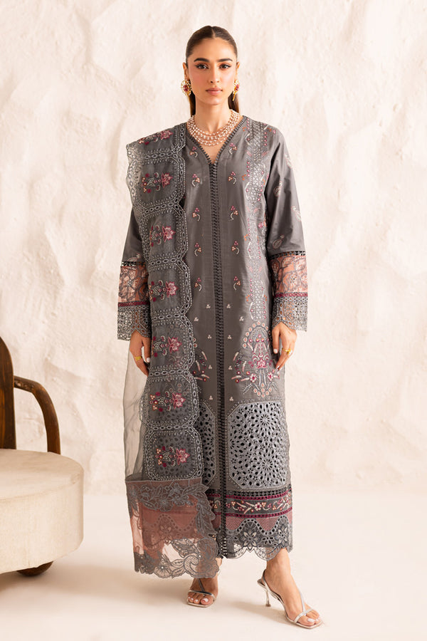 Marjjan | Guzel Lawn | SMC 205-B (Grey) -  Marjjan Ladies Clothes - Original Designer Dress - House of Maryam