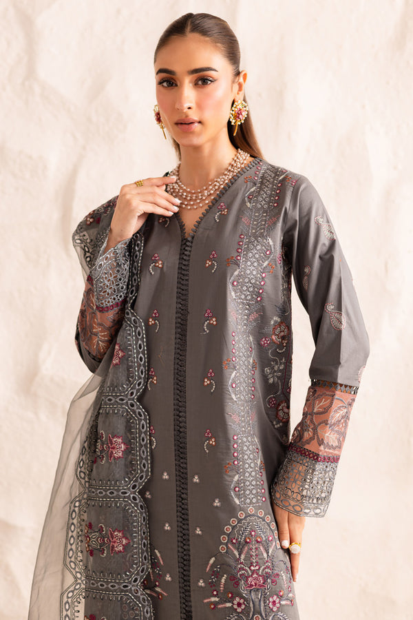 Marjjan | Guzel Lawn | SMC 205-B (Grey) -  Marjjan Ladies Clothes - Original Designer Dress - House of Maryam