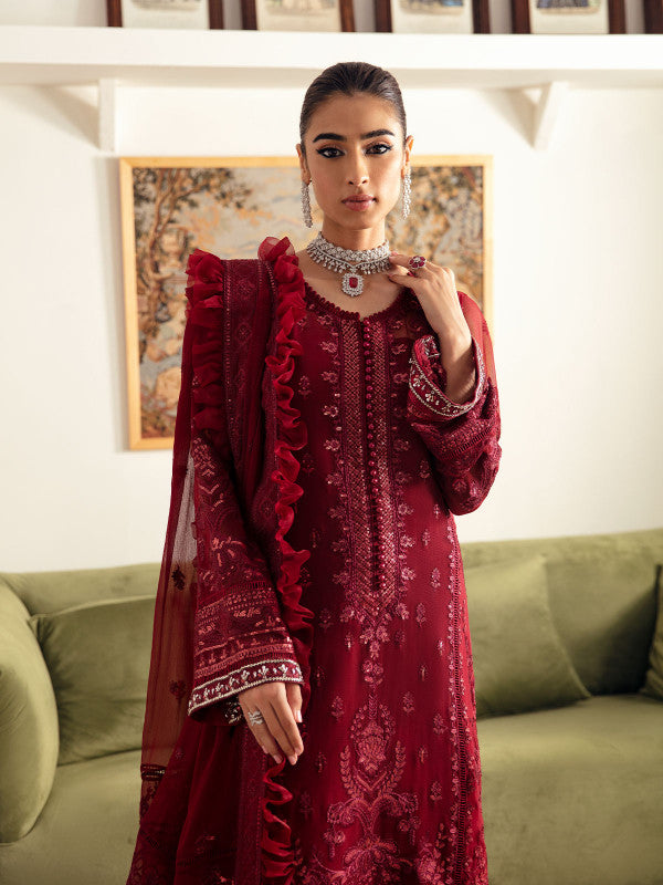 Gulaal | Embroidered Chiffon 23 | RUBY GL-EC-23V1-02 -  Gulaal Formal - Original Designer Dress - House of Maryam