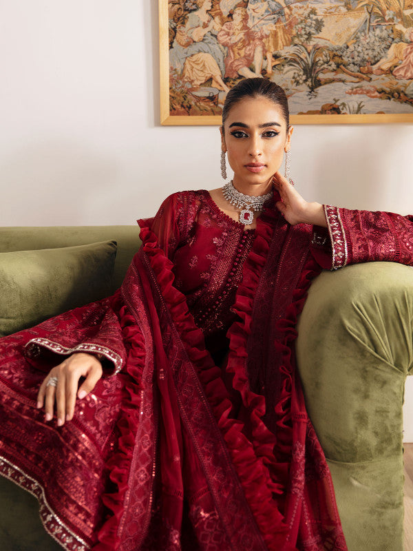 Gulaal | Embroidered Chiffon 23 | RUBY GL-EC-23V1-02 -  Gulaal Formal - Original Designer Dress - House of Maryam